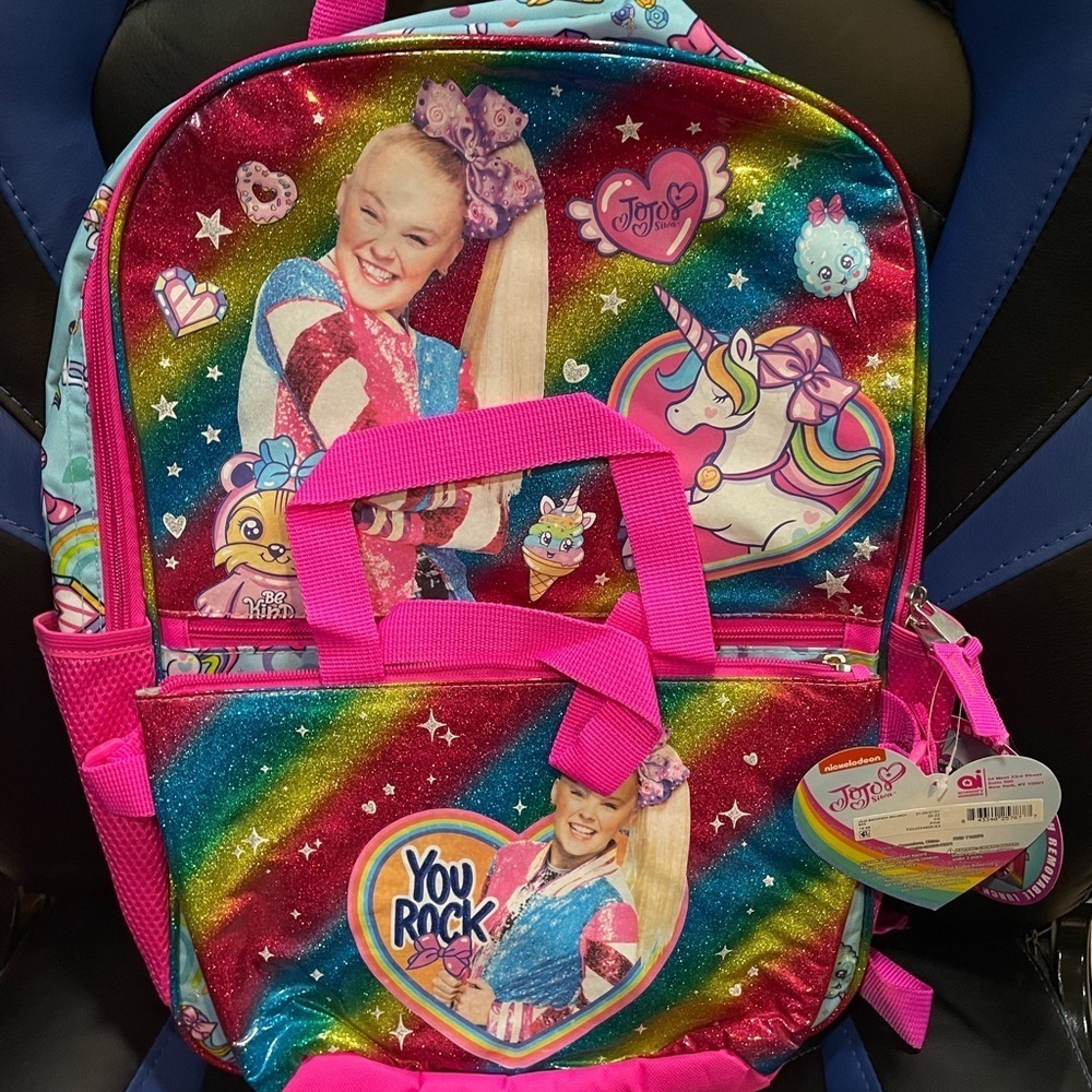JoJo Siwa Rainbow Backpack with Pink Accents